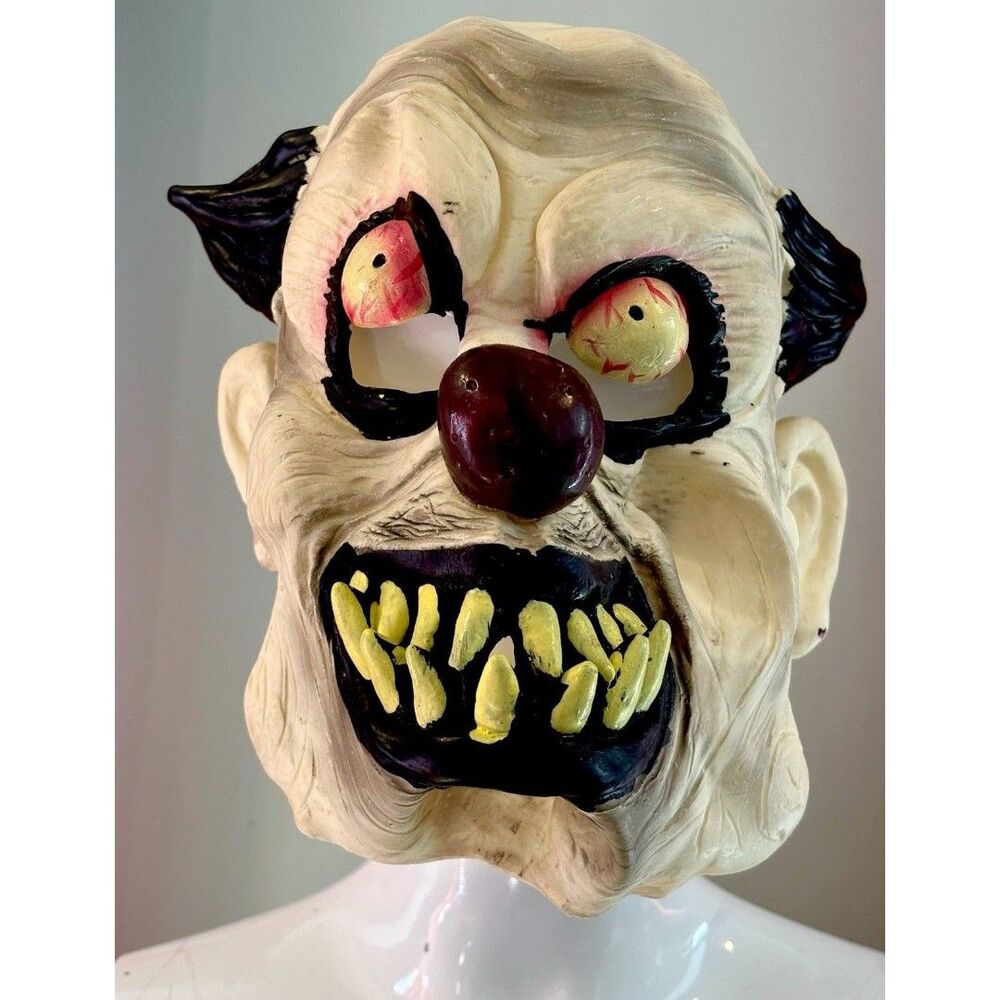 Rubie's Adult Face Mask Halloween Scary Clown Latex Rubber Red Nose